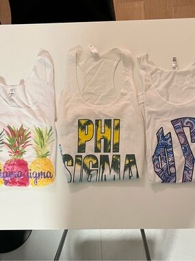 Phi Sigma White 3 Graphic Tank Top